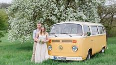 VW T2 Bulli Oldtimer Hochzeitsauto mieten Chauffeur/ Fotobulli Fotobus mit Fotobox
