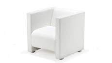Weißer Loungesessel mieten – Clubsessel in Kunstleder für Business & Messe