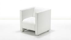 Weißer Loungesessel mieten – Clubsessel in Kunstleder für Business & Messe