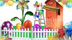 Ostern-/Frühlingsdekoration "Die Ostereier-Anmalwerkstatt" - WUNDERRÄUME GmbH vermietet: Dekoration/Kulisse für Event, Messe, Veranstaltung, Incentive, Mitarbeiterfest