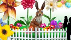 Ostern-/Frühlingsdekoration "Osterhase auf Blumenwiese" - WUNDERRÄUME GmbH vermietet: Dekoration/Kulisse für Event, Messe, Veranstaltung, Incentive, Mitarbeiterfest