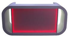 Theke mit LED-Beleuchtung in verschiedenen Farben mit Kühlschrank