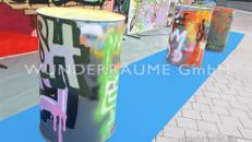 Graffiti-Fass - WUNDERRÄUME GmbH vermietet: Dekoration/Kulisse für Event, Messe, Veranstaltung, Incentive, Mitarbeiterfest, Firmenjubiläum