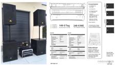 Zelt Partyzelt Musikanlage Tonanlage PA-Anlage 1,8KW RMS + Mischpult für Ihr Event