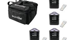 Set Ambientenbeleuchtung aus 4x Akku LED Scheinwerfer eurolite TL-3 TCL inkl. Transporttasche bis zu 6,5 h Betreibszeit