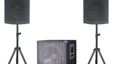 PA-Komplettsystem, PA Anlage, Aktiv-Soundsystem 2.1 System 1000 Watt, 1x Subwoofer 2x Satellit, USB, SD, Mikrofon, Mischpult, CD/DVD Player und Multi Lichtefekt für bis zu 120 Pers