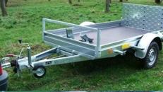 1er Motorrad - Transporter kippbar mit Rampe 1000 kg gebremst / mit Stossdaempfern 100 km/h - Nutzlast ca. 750 kg - Ladeflaeche L x B mm 2510 x 1350