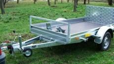1er Motorrad - Transporter kippbar mit Rampe 1000 kg gebremst / mit Stossdaempfer 100 km/h - Ladeflaeche L x B mm 2510 x 1350