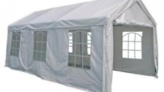 1 Zelt 3 x 6 m 18 qm - 3 Heizoefen - 5 Stehtische - 5 Bierzeltgarnituren fuer ausgelassene Gartenpartys