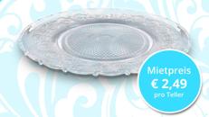 Platzteller VENETO aus Glas Ø 30cm für Hochzeit, Event, Messe, Veranstaltung, Mitarbeiterfest, Firmenjubiläum