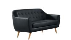 Caroline Lounge Sofa Couch 2er Sitzer schwarz