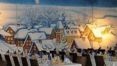 Winterdorf Kulisse, Weihnachten, Schnee, Schneelandschaft Winter