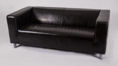 Leder-Sofa | Leder-Couch | Loungemöbel | Lounge-Sofa | Rot Weiß Schwarz