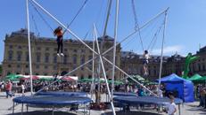 XXL Bungee Trampolin Anlage 4er Trampolin