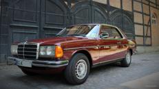 Stilvolles Hochzeitsauto aus den 80igern, Mercedes W123 Coupe
