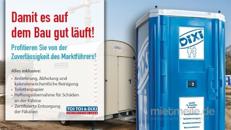 Baustellen-Toilettenkabine mit Handreinigungsspender/Miettoilette/Mobile Toilette/ Toilette/ DIXI-Klo/Zertifizierte Entsorgung/Hygiene/Waschbecken/Toilettenwagen