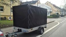 Mieten Verleih 300 cm lang 180 cm Hochplane Anhänger