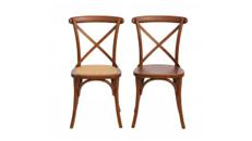 Exklusiver Crossback Stuhl mieten – Rustikaler Holzstuhl für Vintage-Hochzeiten & Events