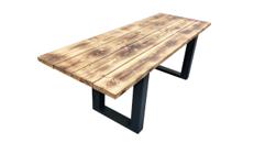 Rustikaler Holzbohlentisch mieten – Vintage Banketttisch (220x80 cm) für Hochzeiten & Events