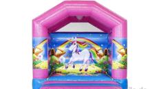 Hüpfburg Einhorn mit Dach mieten Köln Düsseldorf Wuppertal Essen Dortmund Bochum