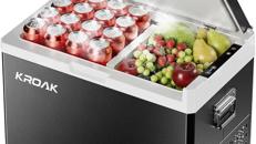 Tiefkühlbox 40L Kühlbox Dual Zone minus 20°C bis plus 20°C mobile Campingkühlschrank Tiefkühltasche