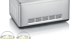Creammaker Eismaschine Cream Maker 2 l mit Joghurtfunktion Edelstahl 180 Watt mit 2 x 2 L Behälter