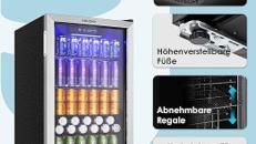 Getränkeschrank Getränkekühlschrank Mini-Kühlschrank Kühlschrank Getränkekühler Minikühlschrank 90L