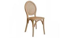 Holzstuhl LOUIS RATTAN naturbraun mit Rattan Sitzfläche mieten | weds4rent