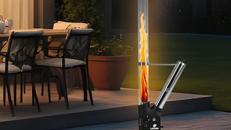 Feuerrohr Edelstahl Pelletfackel dekorative Feuersäule für Garten & Terrasse raucharme Pelletfackel