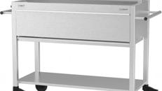 Gastrogrill Gastro Holzkohlegrill Profigrill Edelstahlgrill XXL Grill Holzkohle 4 Lenkrollen 8 mm