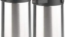 Isolierkanne Pumpkanne 2er-Set Pump-Vakuumisolierkanne Kaffeekanne doppelwandig mit Pumpsystem 2x3L