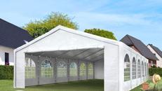 Bierzelt Partyzelt Pavillonzelt Festzelt Gartenzelt PE-Plane 450N wasserdicht grau/weiß 40 - 72 qm