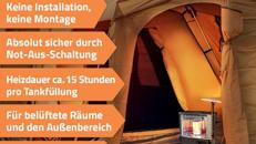 Petroleumheizer 3000 Watt 15 Stunden mit Handpumpe Heizgerät für Outdoor Camping Garten Terrasse
