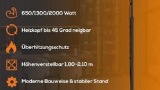 Wärmestrahler Infrarotstrahler Standheizstrahler Terrassenheizer 2000 Watt Terrasse Wickeltisch