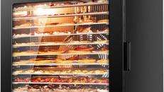 Dörrautomat 1000 Watt Edelstahl 12 Stufen schwarz 30-90°C Temperaturregelung 24-Stunden-Timer