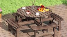 Picknicktisch-Set Gartentisch Campingtisch Gartenmöbel Bierzeltgarnitur Terrassenmöbel Sitzgruppe