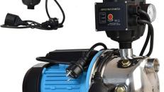 Wasserpumpe Gartenpumpe Schmutzwasserpumpe 3600 l/h 1100 W Förderhöhe 50 m Edelstahl Einschaltdruck