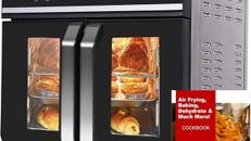 Heißluftfritteuse 23 L Minibackofen Multikocher Dual Zone XXL 1800 W LED-Touchscreen 15 Programme