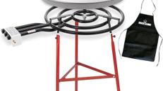 Paella-Pfanne-Set 60 cm Gourmetpfanne Multifunktionspfanne schwarz ideal für Paella Outdoor-Cooking