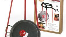 Paella-Pfanne Durchmesser 38 cm 3 rechteckige Standbeine Pfanne polierter Stahl 300 mm Gasbrenner