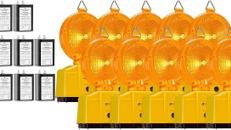 Baustellenleuchten Warnleuchten 10 Stück Dämmerungsfunktion automatische Tag- Nachtschaltung LED