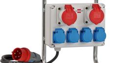 Kleinstromverteiler Baustrom Stromstation Baustromverteiler kompakt BKV 2/4 G IP44 Stahlrohrgestell