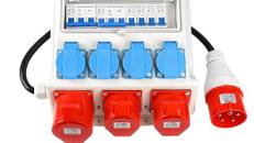 Wandverteiler Baustromverteiler Stromverteiler mit 1 M PVC-Kabel und Leitungsschutzschalter IP44