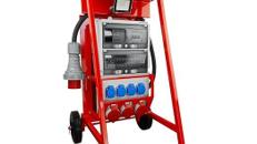 Baustromverteiler mit Ständer Stromstation Stromverteiler eXT S/FI SET 32A 2 x 16A 4 x 230 V