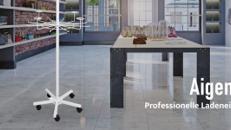 Drehständer Huthalter Verkaufsständer 3 Rondelle 8 Haken 4 Huthaltern weiß 205 cm Schlidhalter