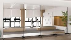 Ganzkörperspiegel 170 x 100 cm Spiegel Fitnessraum groß Rollen 360° drehbar Standspiegel Spiegel