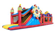 Hindernisparcours 17m mit Klettermodul und Rutsche