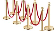 Wegführung Absperrpfosten Absperrung Personenleitsystem 8 Stk. Steuerung Menschenmengen 6 Samtseile