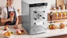 Eiscrememaschine gewerblich Eismaschine Bällcheneis 2000 W 12–20 L/h Tischgerät Gelato 6L Edelstahl
