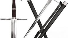 Schwert Minischwert Ritterschwert scharf  aus Stahl mit Scheide inspiriert The Wittcherr Requisite
